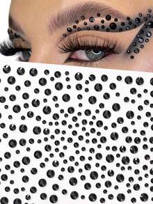 2pcs/1pc Silver Glitter Face Stickers, Suitable For Rave Parties, Makeup, Rhinestone Stickers, Y2K Style Music Festival DIY Eye & Face Decor, Valentine's Day Gift - Multicolor - View 13