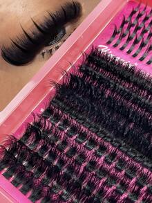 Hinarin 237片带尖刺的睫毛簇，纤细的睫毛簇，12-20毫米，尖刺+100D+120D，漫画风格睫毛簇，浓密型睫毛簇，睫毛嫁接，单根睫毛，可DIY睫毛。 - 黑色 - 查看 2