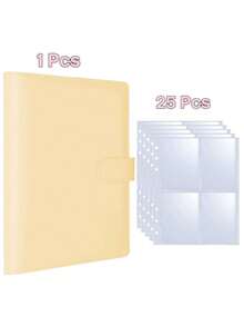 A5 Loose-Leaf Card Collection Album, PU Leather Loose-Leaf Binder Cover With Magnetic Clasp, For Organizing Trading Cards - Multicolor - View 12