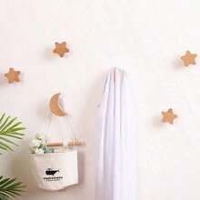1PC Solid Wood Wall Hook, Wall Hanging Clothes Hook, Star Moon Cloud Cartoon Hook - 1PC - View 7