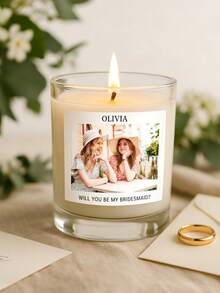 2/4/6/8/15pcs Custom Photo Candle Label Stickers, Customize Photo And Text,Bridesmaid Proposal, Personalized Candle Label Stickers, Bridesmaid Gifts, Photo Gifts, Custom Photo Gift, Bridesmaid Candle Label Stickers,Will You Be My Bridesmaid, Bridesmaid Proposal Gift, Cutom Bridal Party Gift, Bridesmaid Face - Multicolor - View 2