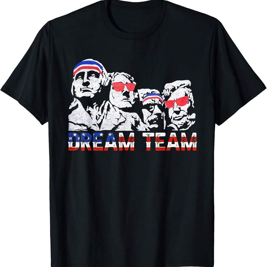Camiseta retro vintage patriótica divertida con la bandera de Estados Unidos para mujer y hombre - Negro - Ver 1