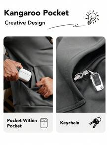 Heavyweight Fleece Hoodie For Men, Oversized Pullover Sweatshirt With Pocket, Cozy Warm Drop Shoulder Long Sleeve Casual Streetwear - 藏蓝色 - 查看 7
