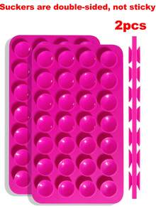 1pc/2pcs Upgraded Thicker & More Silicone Suction Cup Phone Holder, 13 Color Options, Difference Only In Color/Quantity, Portable Movable Square Double-Sided Phone Stand - Multicolor - View 22