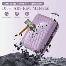 YSTYLE 3/5 Piece Hardside Luggage Set (12, 18, 20, 24, 28 Inch), With Scratch-Resistant And Impact-Resistant ABS Shells, Spacious Design And Four 360-Degree Spinner Wheels - Purple - View 3