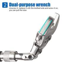 180 Degree Folding Manual Tool Adjustable Torque Wrench Household Maintenance 10 Inch Pulley Wrench 5 In 1 Ratchet Wrench - A - View 5