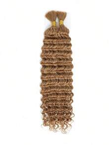2pcs Braiding Hair Bulk No Weft Deep Wave Crochet Human Hair Solid Color 27# Virgin Human Hair Extension Knotless Braids Hair Extensions - S27 - View 1