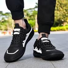 1双男士极简训练鞋，赤足休闲运动鞋，软底，超轻舒适 - 黑色 - 查看 4