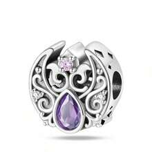 1 Piece Silver Plated Romantic Classical Series-Guardian Angel Romantic Classical Butterfly Guardian Flower Key Patron Saint Cross Moonlight Love Bead Pendant Suitable For Original Snake Bracelet Necklace Bracelet Beading DIY Jewelry Making Luxury Girlfriend Gift - Multicolor - View 19