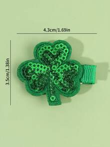 6 chiếc kẹp tóc hình cỏ ba lá mừng ngày Thánh Patrick, kẹp tóc bằng vải và kim tuyến dành cho bé gái, phụ kiện tóc dễ thương, quà tặng cho các bữa tiệc tuổi teen. - màu xanh lá - Xem 6