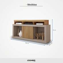 Mesa para TV Vitoria Cafe Claro Loomber - Camel - Ver 1