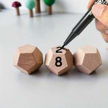 未完成的木制工艺骰子，DIY 12面空白木制骰子，可制作您自己的游戏棋子，趣味美食决策器，婚礼礼物，附赠珠宝戒指盒，适合周年纪念日、约会之夜、派对游戏、创意礼物、手工骰子、乡村风格设计、光滑表面、天然木材、工艺用品、木制游戏、婚礼宾客、情侣礼物 - A - 查看 1