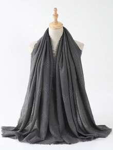 1条新款棉麻泡泡头巾，镶嵌水钻，女士穆斯林多功能头巾，适合日常佩戴、外戴、旅行防晒遮阳披肩以及节日礼物 - 圍巾 - 查看 17