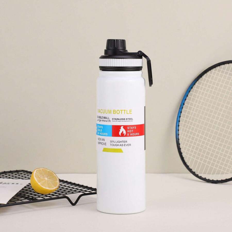 Stainless Steel Thermal Bottle 800ML Keeps Drinks Hot Or Cold - trắng - Xem 1