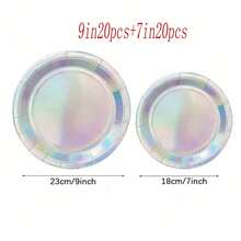 20pcs 7"/9" Disposable Paper Plates, Leak-Proof & Thick, 3-Second Cleanup, Party/Camping/Home Use, Reusable, Suitable For Birthday, Party, Graduation, Christmas, Thanksgiving, Halloween - Silver - View 14