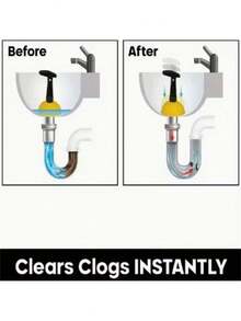 1pc Manual Plunger Heavy-Duty With Thickened Suction Cup, Non-Electric Hand-Powered Unclog Tool, 3-Second Quick Drainage, For Kitchen Sinks Toilets Plumbing Professionals, Sturdy Build Compact Design, Durable Plastic Construction - A - View 8