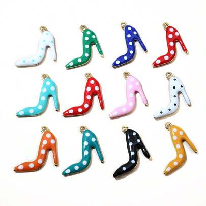 8pcs 16x14mm Stainless Steel Enamel High Heels Shoes Charms Pendant For Earrings Necklace Bracelet DIY Jewelry Accessories