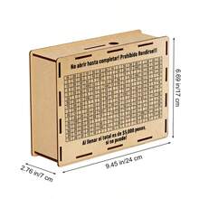 1pc Wooden Cash Savings Coin Bank, Mexican Peso Coin Piggy Bank With Currency Goal And Digit Counter, Large Capacity, DIY Assembly, Best Gift For Friends To Save Money - Multicolor - View 13