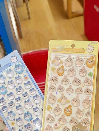 1pc Cute Cartoon Cat 3D Sticker, Reusable Waterproof Sticker, Suitable For Laptop, Water Bottle, Notebook, Car, Luggage, Gift Packaging, Party Decoration, DIY Craft, School & Office Supplies (Random Style)