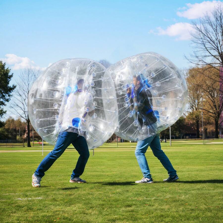 Inflatable Bumper Balls 2-Pack, 4FT/1.2M Body Sumo Zorb Balls For Teen & Adult, 0.8mm Thick PVC Human Hamster Bubble Balls For Outdoor Team Gaming Play, Bumper Bopper Toys For Garden, Yard, Park,Pool Toys Suitable For Pool Games,Pool Party - Blue - View 1