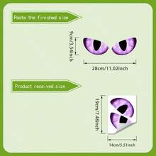 Glow In The Dark Cat Eyes Toilet Sticker, 9x28cm/3.5x11in Self-Adhesive Waterproof Eyes Toilet Seat Cover Decal, Glowing Car Stickers Peel And Stick For Bedroom Living Room Bathroom Car Decal - YG175 - View 6