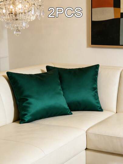 2pcs Satin Pillowcase Set, Soft And Breathable, Wrinkle-Resistant, Gentle On Hair And Skin, Helps Improve Sleep Quality. Envelope-Style Closure Design, Luxurious, Silky Soft, Ideal For Gifts And Travel. Suitable For Standard, Queen, And King-Size Beds.Suitable For Sofa, Bedroom And Bed Decoration. Universal For All Seasons.