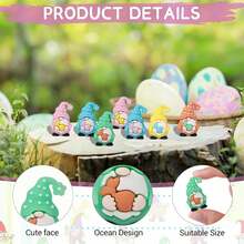 25个迷你兔子小矮人摆件，复活节小矮人摆件，复活节彩蛋填充物，小矮人雕像，捉迷藏游戏，迷你仙女摆件，寻蛋派对礼物 - 兔子 - 查看 3