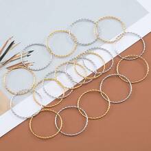 5Pcs Fashion Spiral Twisted Stainless Steel Closed Jump Rings Round Pendant Accessories Suitable For DIY Earrings, Bracelets And Various Handmade Jewelry Making - H2275 - View 10