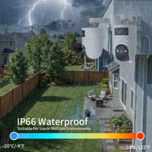 5MP Dual Lens Smart Security Camera With 5X Zoom & AI Tracking, 5G Connectivity With Waterproof Design, Motion Detection With Sound Alerts, Color Night Vision With Custom Alarms, Support For 24/7 Monitoring - Black and White - View 6