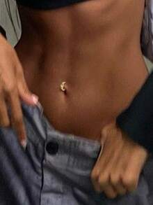 1pc S925 Sterling Silver Rhinestone Navel Ring, Delicate & Versatile, Luxury Style Suitable For Women - Single - View 3