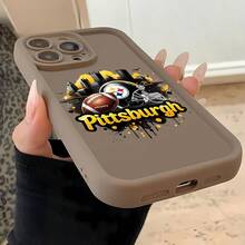 Logotipo del casco de fútbol americano de los Pittsburgh Steelers. Esta elegante funda es compatible con Samsung, Apple, VIVO, OPPO, , Transsion, ,  y Honor. Fabricada en silicona TPU, ofrece protección contra golpes y caídas, además de una sensación superior. Es un regalo ideal para familiares, amigos y seres queridos, y una opción perfecta para San Valentín y Año Nuevo. - Marrón - Ver 5