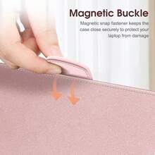 Fintie Sleeve Case For MacBook Air 15 Inch A3241 A3114 A2941 (2023 2024 2025 Release), Premium PU Leather Folio Book Cover For MacBook Air 15.3\ M2 M3 M4 Chip With Touch ID (Rose Gold) - RoseGold - 查看 6