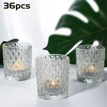 36-Piece Glass Candle Holder Set, Transparent Small Candle Center Decorations, Tea Light Holders, Vintage Candle Holders, Suitable For Table Decorations, Christmas, Baby Showers, Birthdays, Weddings, Parties - 透明 - 查看 9