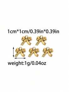 3pcs/Pack 304 Stainless Steel Delicate Cute 18K Gold Plated Bowknot Pendant Accessories - Bow Accessories - View 4