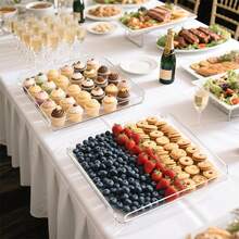 1个亚克力蛋糕架，纸杯蛋糕展示架，甜点展示架，亚克力托盘，适用于婚礼、生日、派对蛋糕桌 - 彩色 - 查看 8