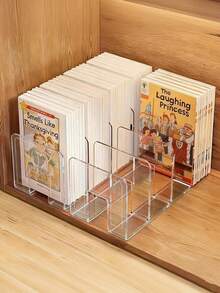 1 chiếc kệ sách để bàn 4 ngăn bằng nhựa PP acrylic chịu lực cao, có vách ngăn - Kệ đựng đồ dùng văn phòng đa năng, chịu lực cao, dùng để đựng sách, giá sách acrylic trong suốt cho học sinh, giá để sách văn phòng phẩm. - Nhiều màu - Xem 2