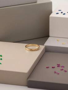 14K Solid Gold Handwritten Name Ring, 10K/18K Personalized Custom Name Ring, Personalized Name Ring For Mother - Multicolor - View 6