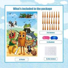 Italian Brainrot Party Game, Pin The Coffee On The Ballerina Cappuccina With 24 Stickers, Tralalero & Birthday Party Supplies, Family Party Game - Multicolor - View 6