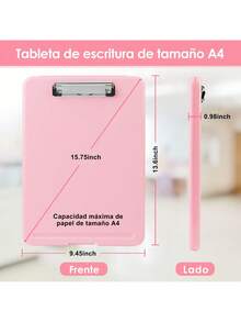 Caja Organizadora De Archivos A4, Colección y Organización de Papel A4 Carpeta de Bloc de Notas A4, Papel de Cartón , Tablero de Dibujo, Tablero de Archivo A4 - A4-Rosa - Ver 3