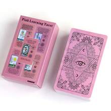 Pink Tarot Learning Cards, 78-Card Tarot Beginner Learning Kit With Guidebook, Suitable For Self-Study Tarot Deck, Paper Material - Pink - View 5