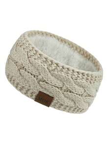 1/2pcs European & American Style Women Winter Knitted Headband With Plush Lining, Crochet Ear Warmer Thick Warm Headwrap With Criss-Cross Pattern, Suitable For Cold Weather - Multicolor - View 15