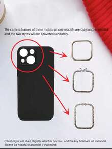 1 pieza Funda de teléfono antideslizante de peluche con diseño de panda compatible con iPhone/Redmi/OPPO/otros teléfonos - Rosa coral - Ver 6