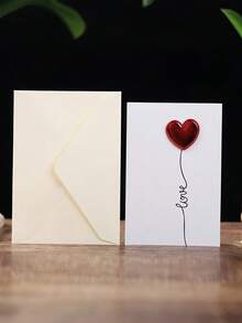 1张情人节贺卡（含信封），3D心形贺卡，感谢卡，感恩节、情人节、生日、结婚纪念日贺卡 - 彩色 - 查看 10