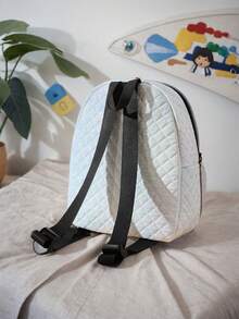 1pc Customized Name Cartoon Animal Pattern Rhombus Backpack, Can Be Customized According To Your Unique Design, Essential For Children's Back To School Season, Print Your Own Name Or Print Your Sister's And Classmates' Names As A Gift To Give To Others - Multicolor - View 6