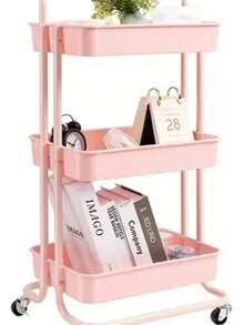 Carrito Auxiliar Estetica Carro Ayudante - Rosa - Ver 3