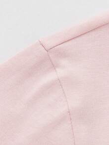 Balabala 男女童休闲T恤，柔软纯棉短袖上衣，印有夏季标语图案 - 粉紅 - 查看 3