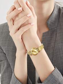 REBIRTH 1件女士优雅时尚休闲金色腕表，适合日常佩戴 - 均碼 - 查看 9