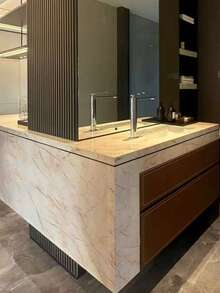 Self-Adhesive Removable Decorative Sticker, Suitable For Front Desk, Kitchen Cabinet, Countertop, Anti-Pollution - Sandalwood Beige - View 2