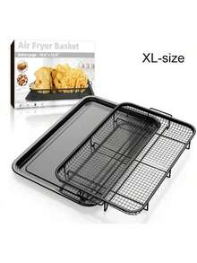 1 buah Keranjang Penggorengan Udara, Baki Penggorengan Udara Anti Lengket dan Loyang Panggang untuk Oven, Cocok untuk Menggoreng dengan Udara, Memanggang, Membakar, dan Memanggang di Atas Panggangan - MultiWarna - View 4