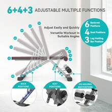 Adjustable/Foldable Weight Bench, 660LBS Home Gym Workout Bench Lifting Sit-Up Exercise Bench For Bench Press - 黑色 - 查看 3